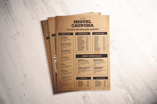 经典美食菜谱菜单设计模板 Classic Food Menu插图(5)