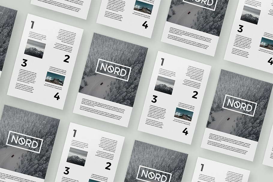 14种角度A4规格传单样机 Minimal A4 Flyer Mockups插图(5)