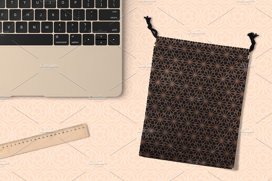 一套6种几何花卉无缝矢量图案  Geometric Flowers Patterns插图(4)