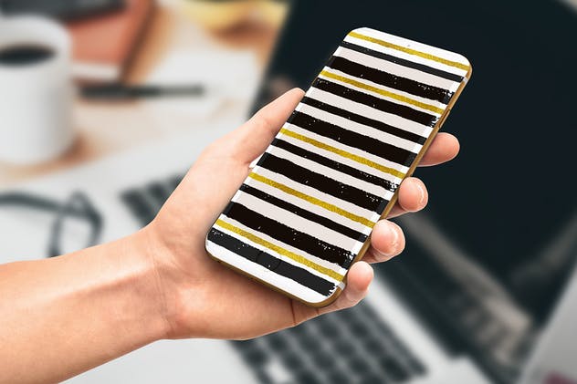 10个黄金元素装饰无缝图案素材 Abstract Seamless Patterns插图(1)