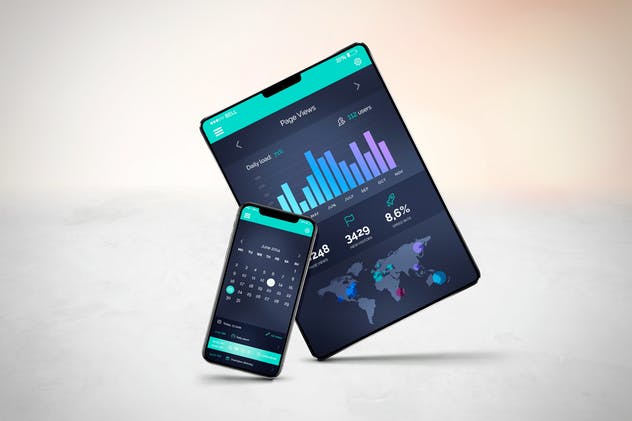 逼真的iPhoneX和iPad设备样机模板 iPhone & iPad X Mockup插图(2)