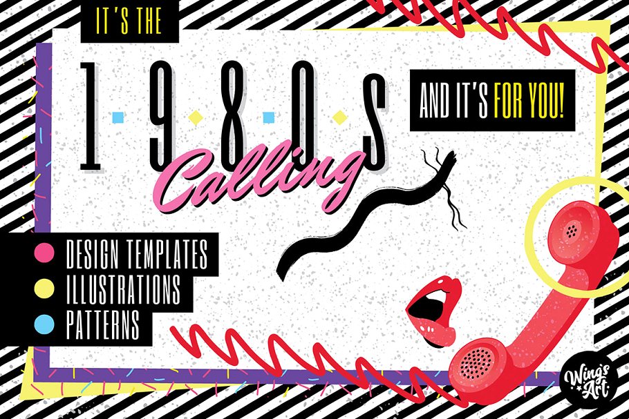 复刻80年代最酷的设计元素和模板 1980s Design Templates and Elements插图