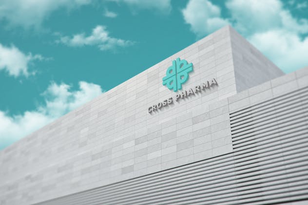3D标志招牌立面墙样机模型 3D Logo Signage Facade Wall Mock-Ups插图(7)