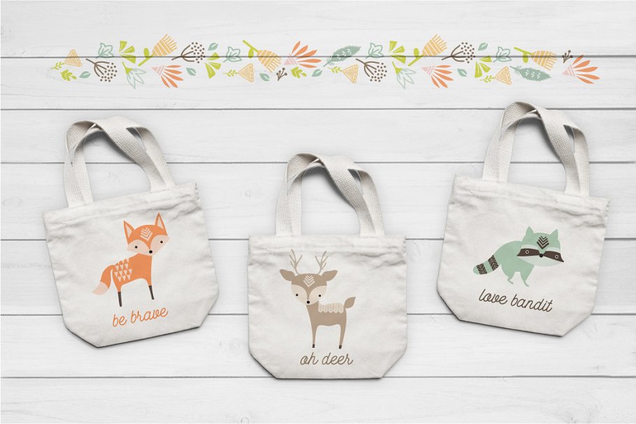 可爱的林地小动物元素 Baby Woodland Design Pack插图(4)