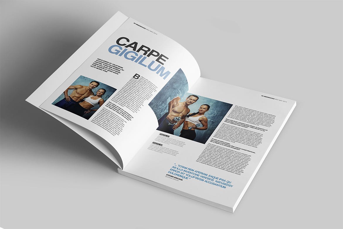 健身运动主题素材库精选杂志InDesign模板 Magazine Template插图(2)