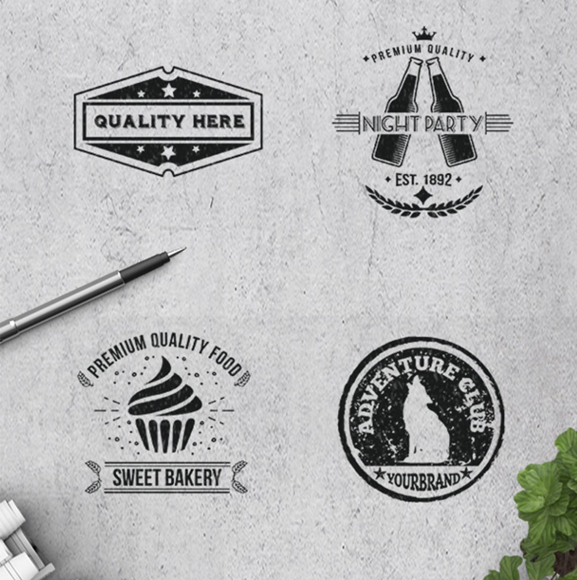 高品质的时尚高端多种风格的复古logo标志设计模板插图(2)