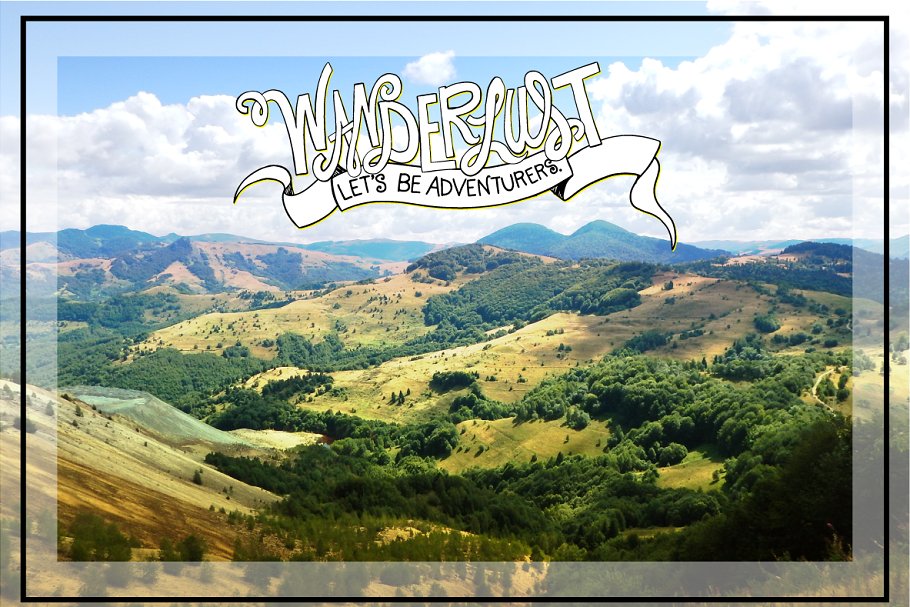 山脉元素手绘字母插画素材 Mountain Hand-Drawn Lettering插图(6)