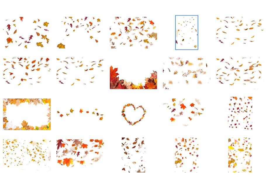 秋季枫叶落叶叠层背景 Falling Leaves Overlays插图(13)