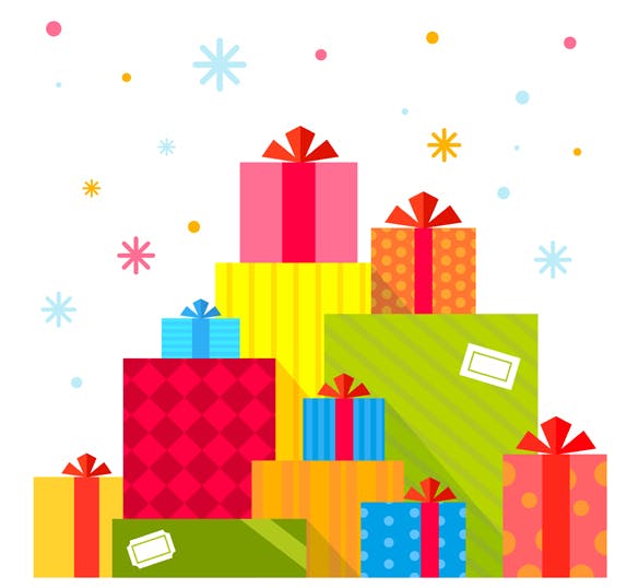 圣诞节礼物矢量插画设计素材 Set of Christmas illustrations with machines插图(3)