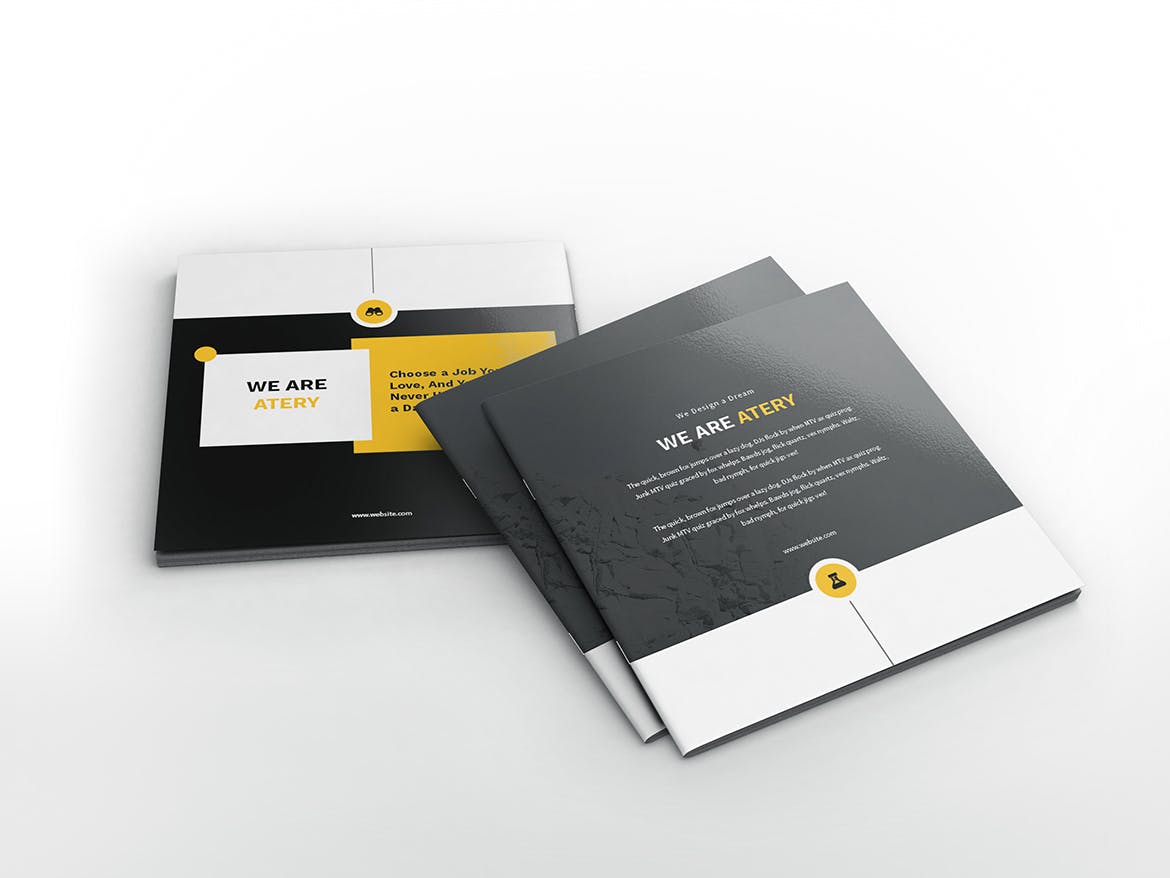 顶尖人才方形个人简历画册设计模板 Atery Resume CV Square Brochure Template插图(1)