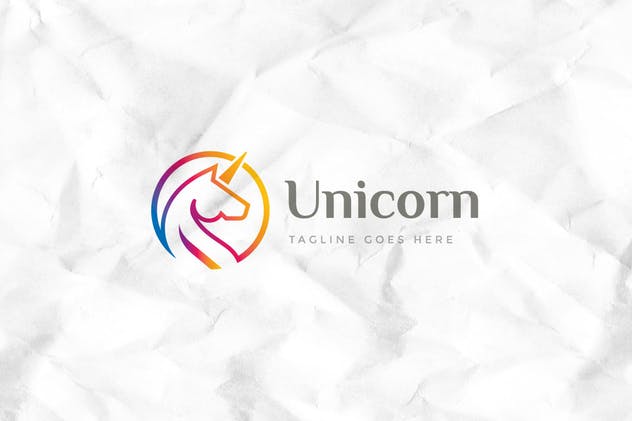 独角兽徽标Logo设计模板 Proud Horse Logo Template插图(1)