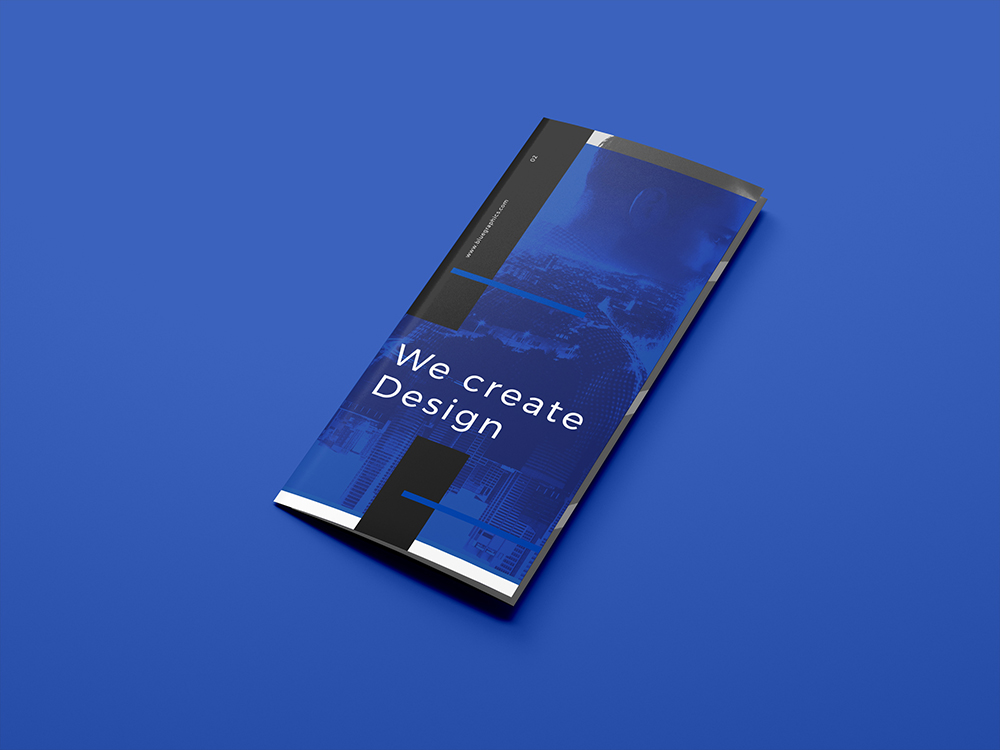 时尚三折叠宣传单样机 Fashion Trifold Mockup插图(4)