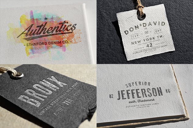 复古服饰吊牌印刷品牌Logo徽标样机套装Vol.3 Logo Mock-ups Vol.3插图(3)