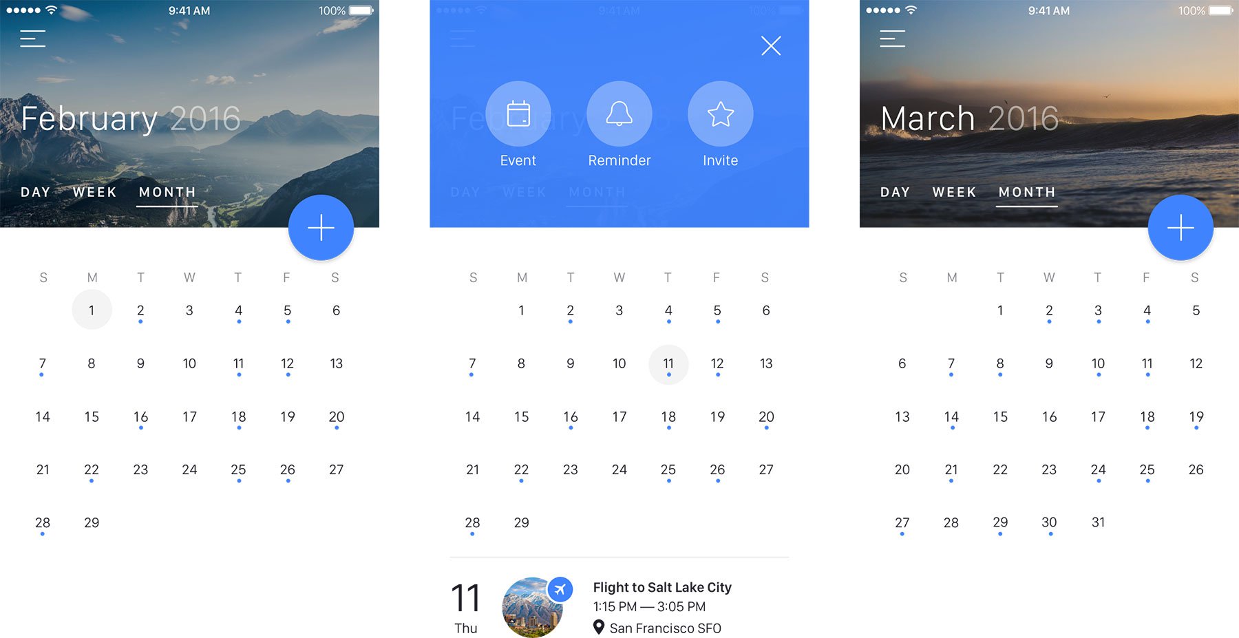 简约日历视图概念设计