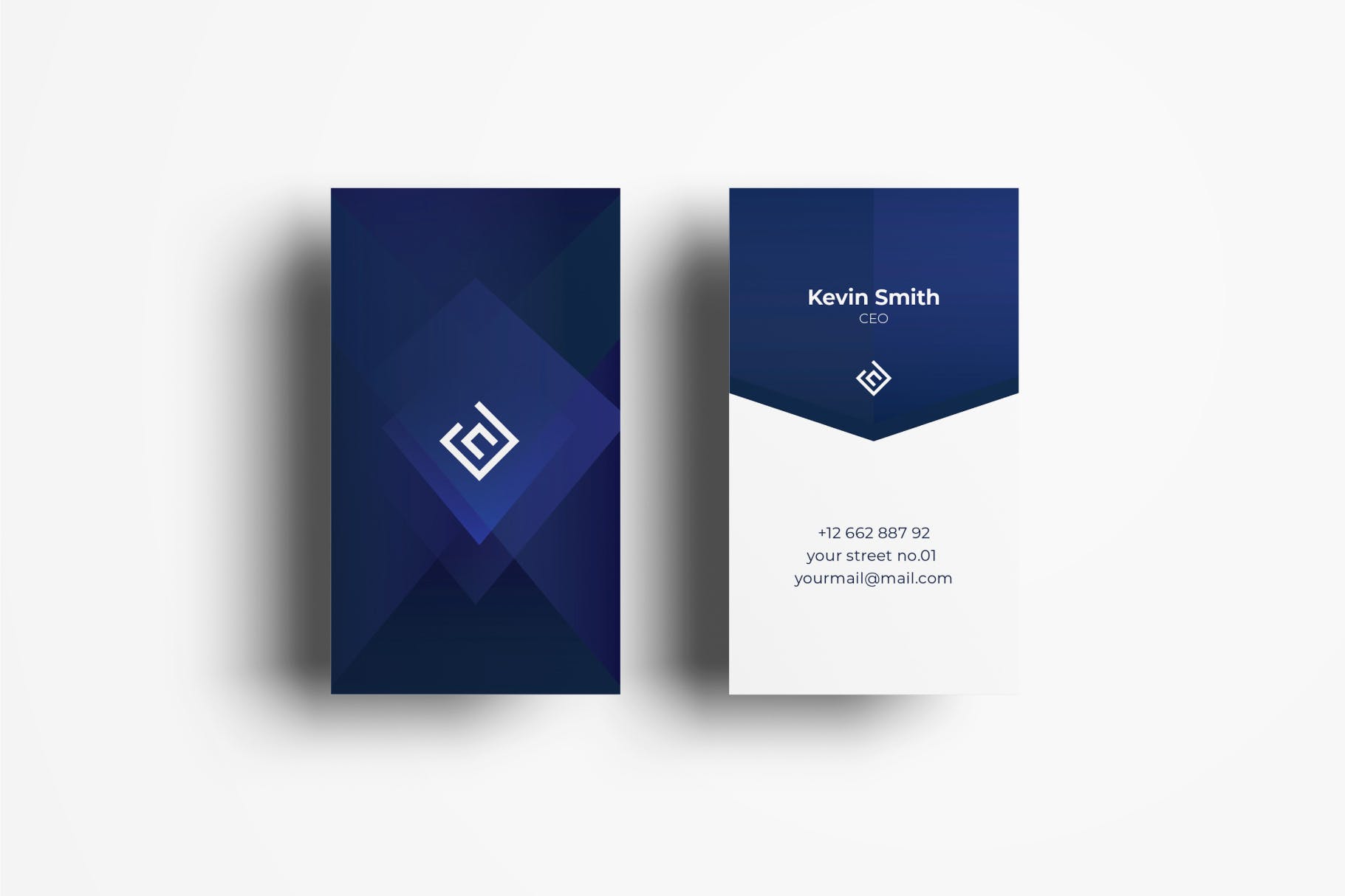 蓝色配色竖版设计企业名片模板v59 Business Card Template.v59插图