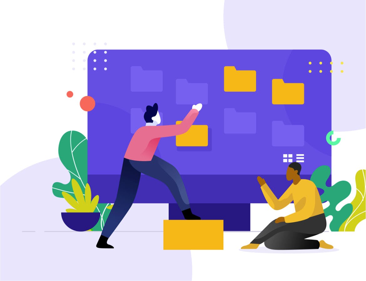 文件&文件夹管理主题矢量插画素材v1.6 Manage the file and folder Illustration 1.6插图(2)