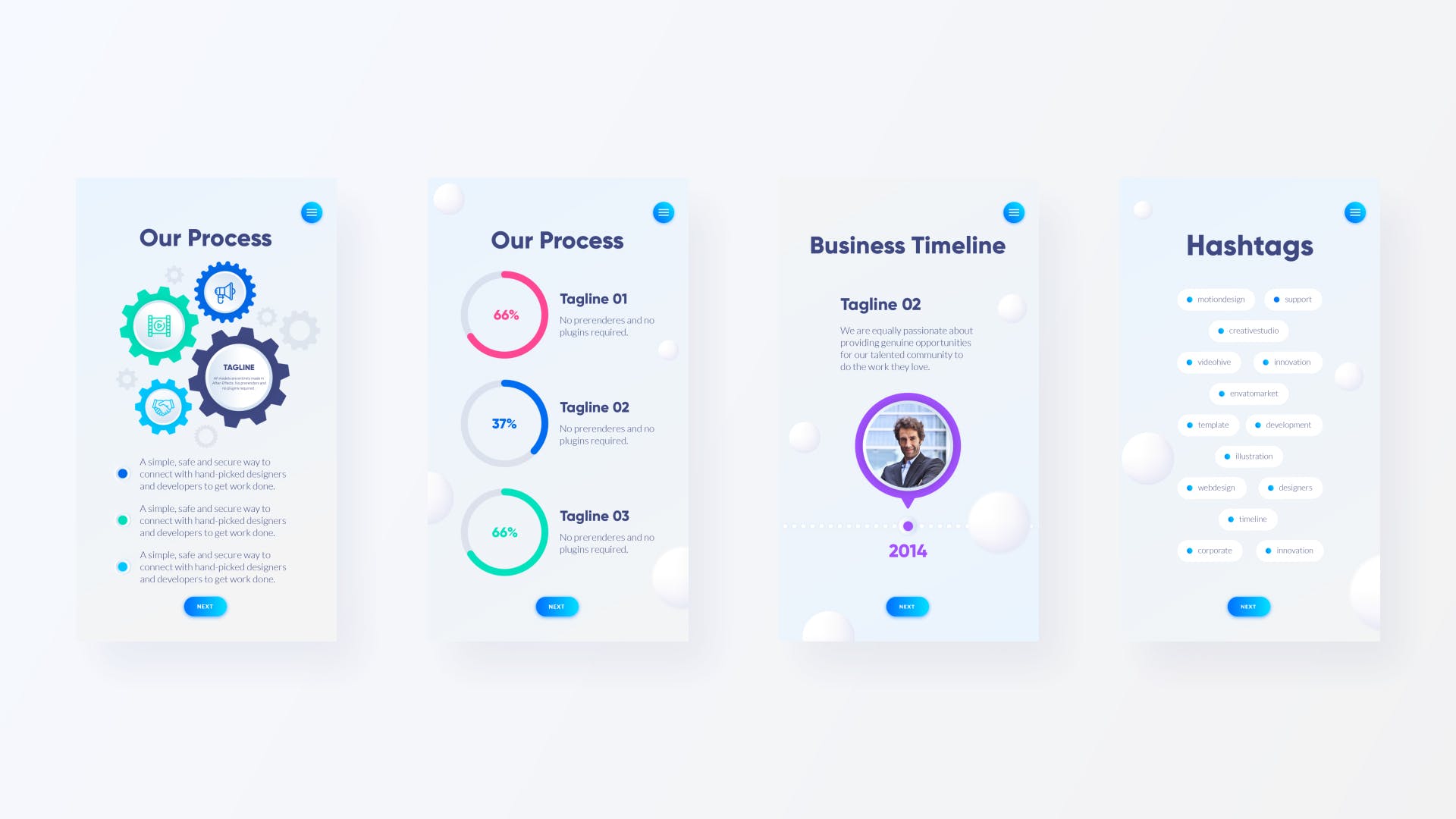 企业品牌宣传APP页面/H5页面设计模板合集 Stories Corporate Bundle插图(4)