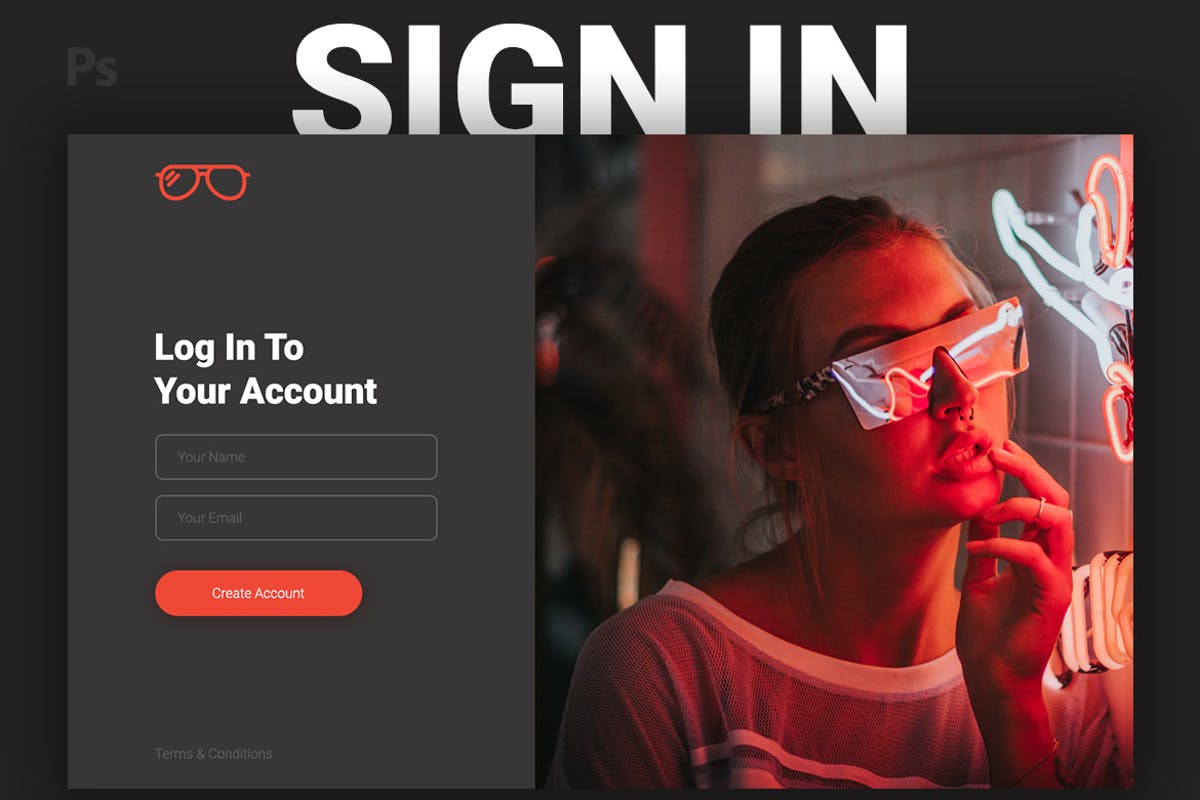 网站注册登陆表单设计模板 Sign In / Sign Up插图