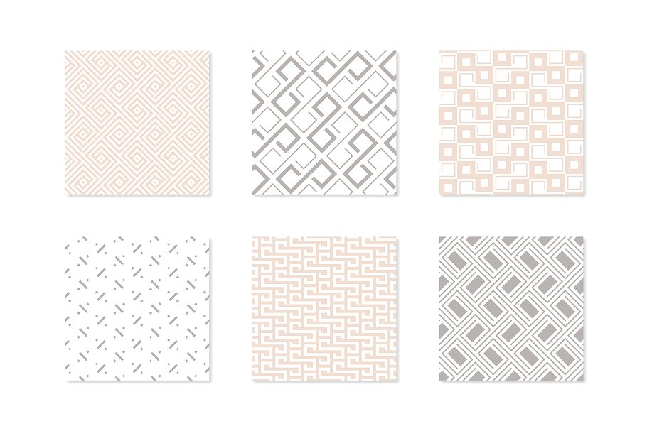 粗线条无缝纹理 Bold Seamless Patterns Set插图(6)