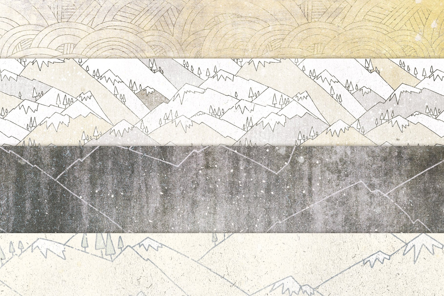 14款山脉山地主题背景纹理 Mountain Backgrounds, Textured Paper插图(1)
