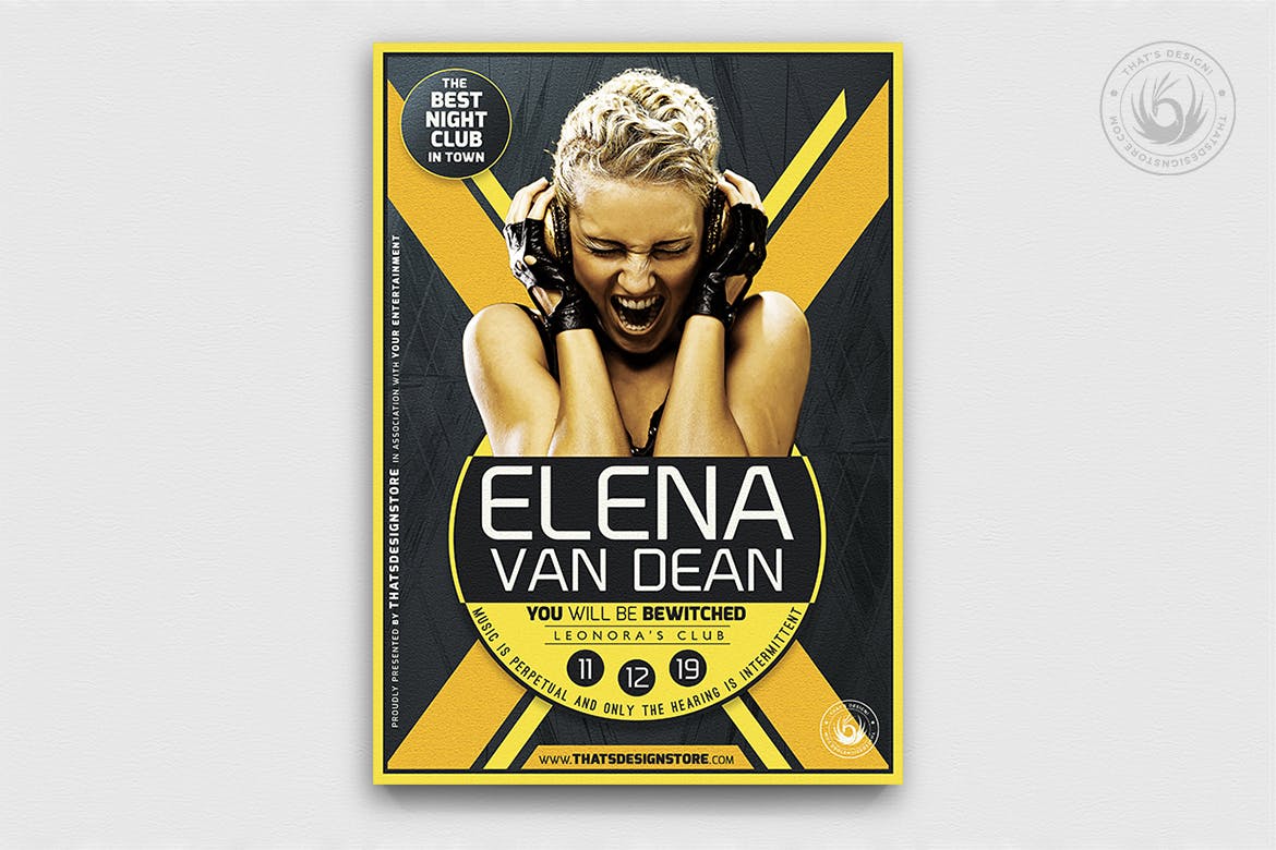 时尚震撼的夜店JI派对party宣传单DM海报设计模板插图(4)