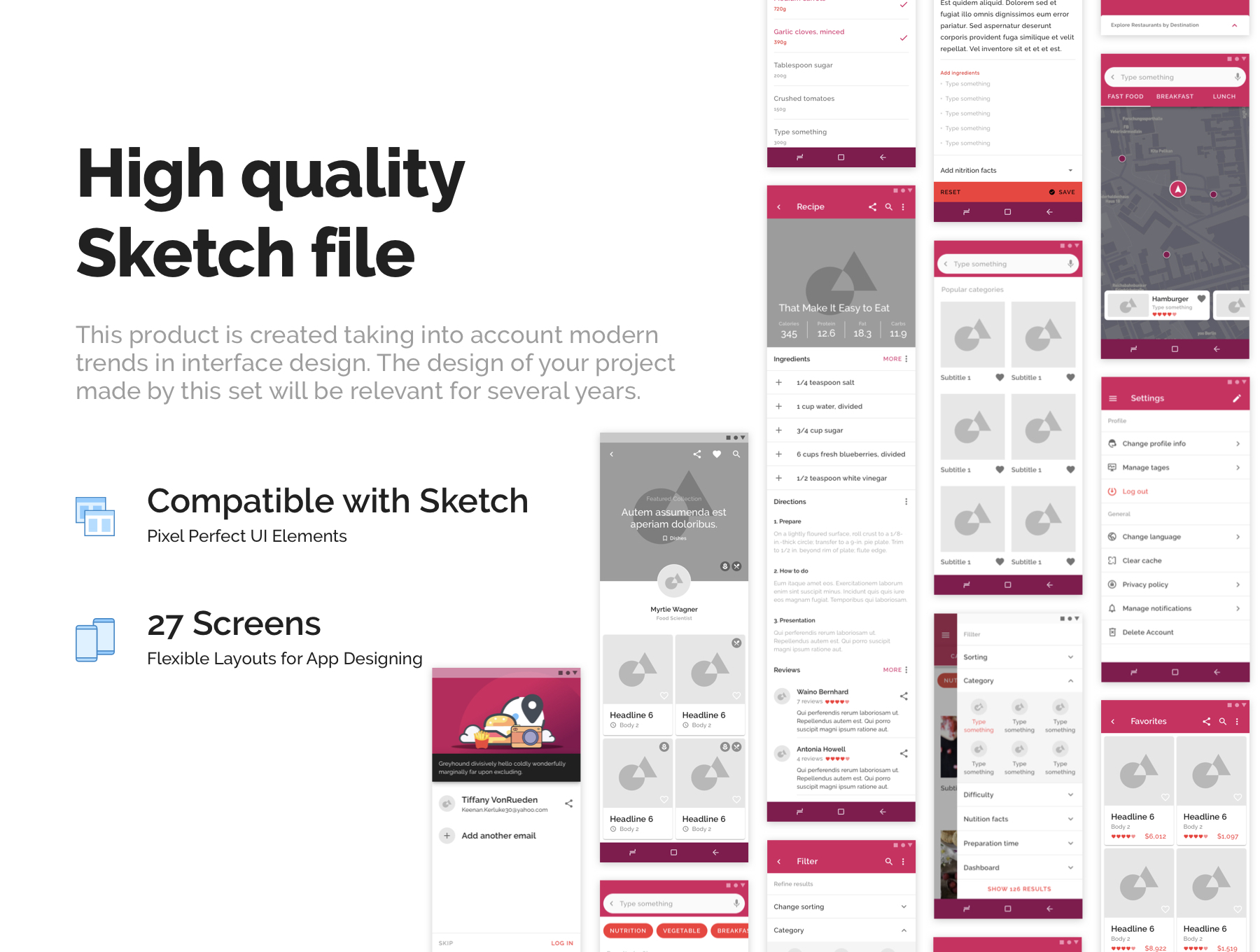 实用的美食订餐APP UI KIT模板下载插图