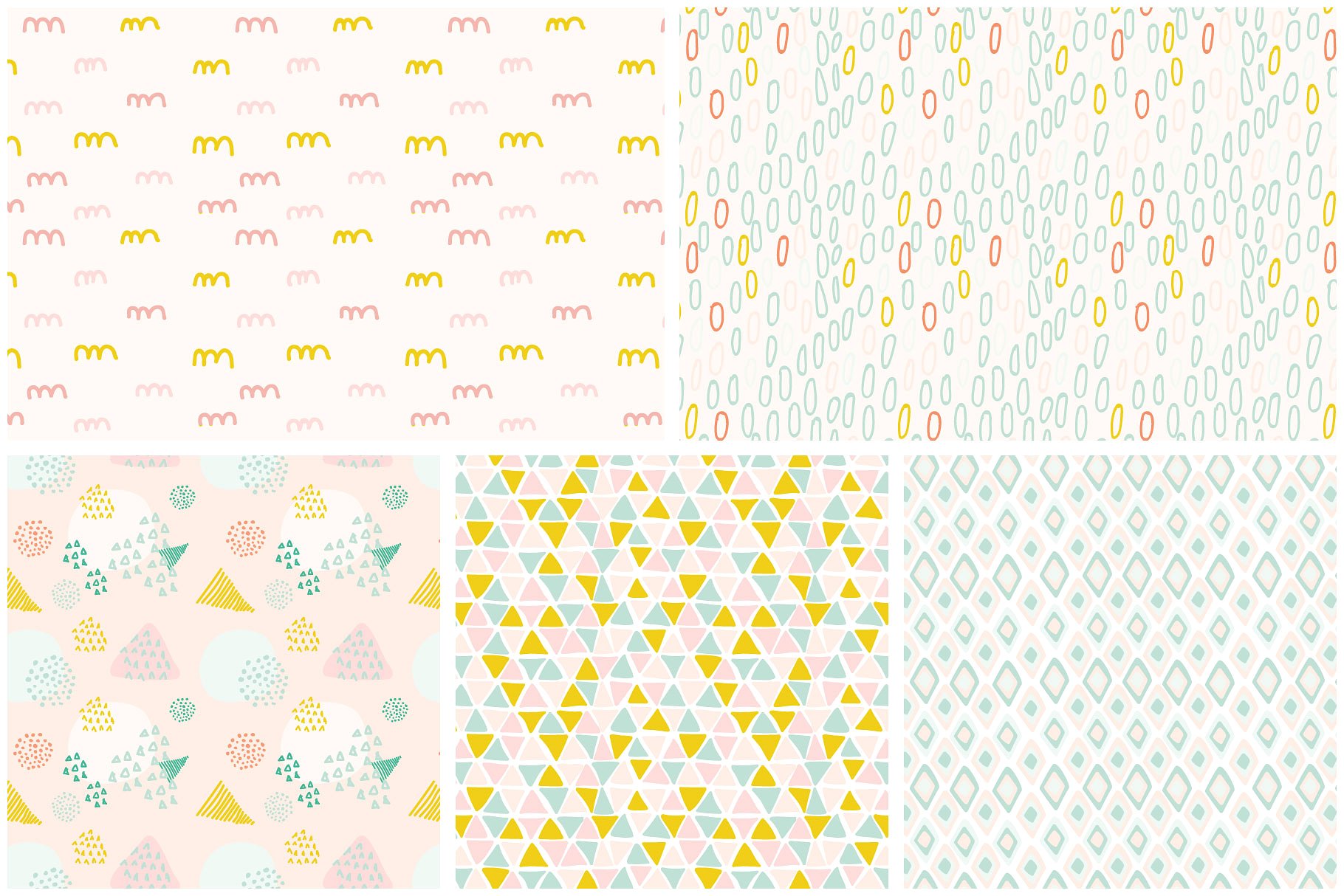 手绘几何图案背景素材 Hand Drawn Geometric Patterns插图(2)