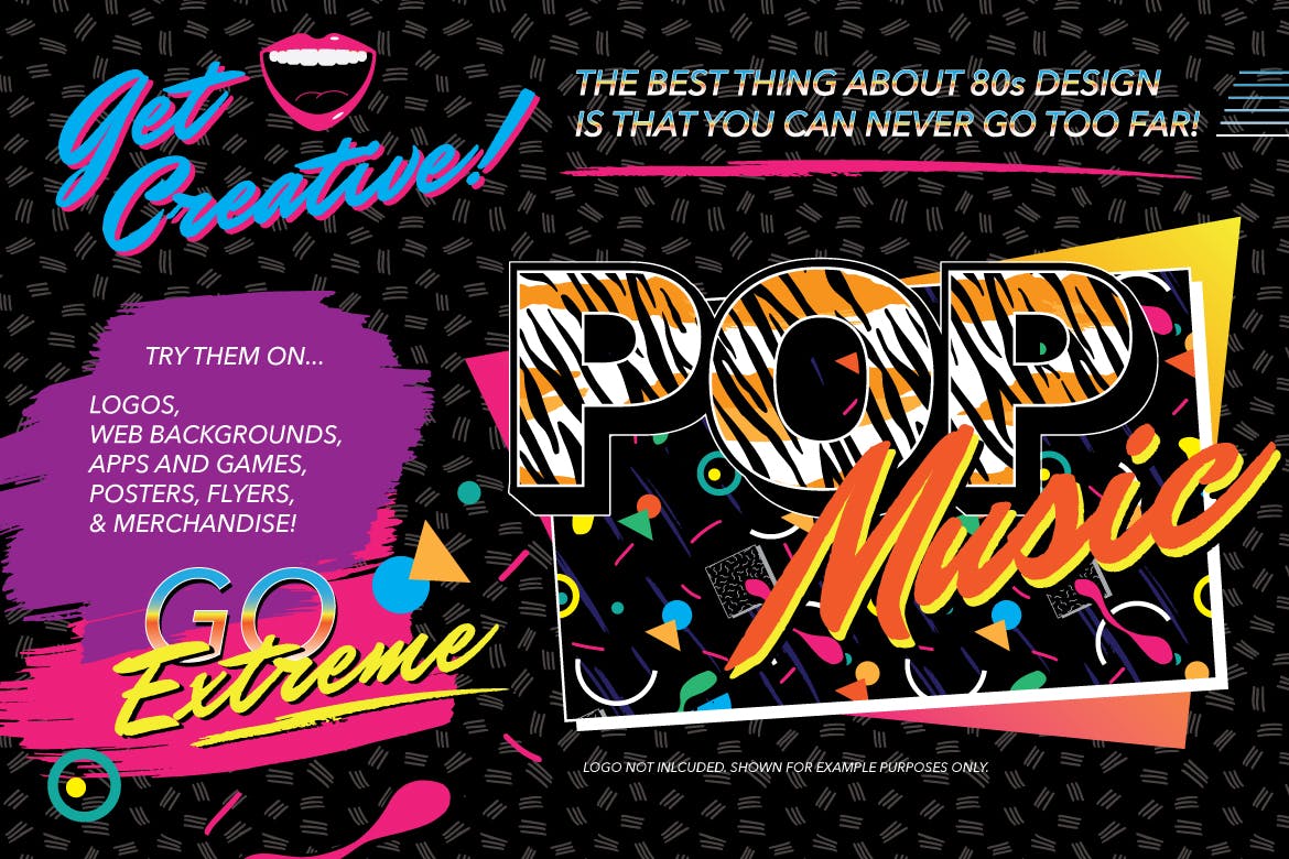 1980s年代复古潮流时尚图案设计素材v1 1980s Fashion Patterns Volume One插图(4)