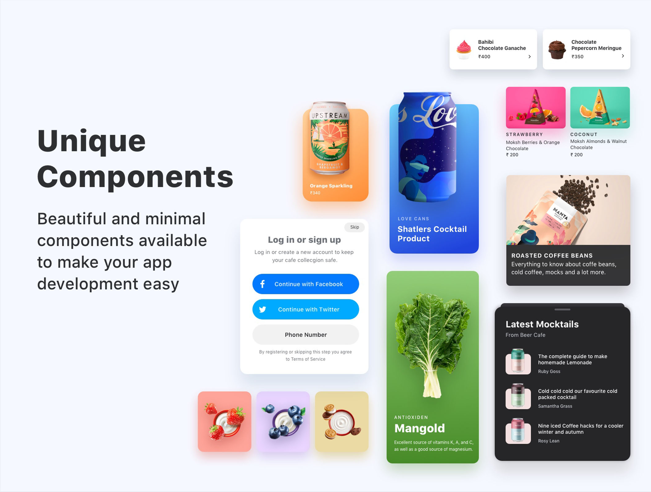 素材库下午茶:新鲜食品订购应用程序APP UI设计SKETCH模板插图(4)