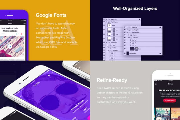 现代设计师社交APP应用UI套件 Avital Mobile UI Kit插图(3)