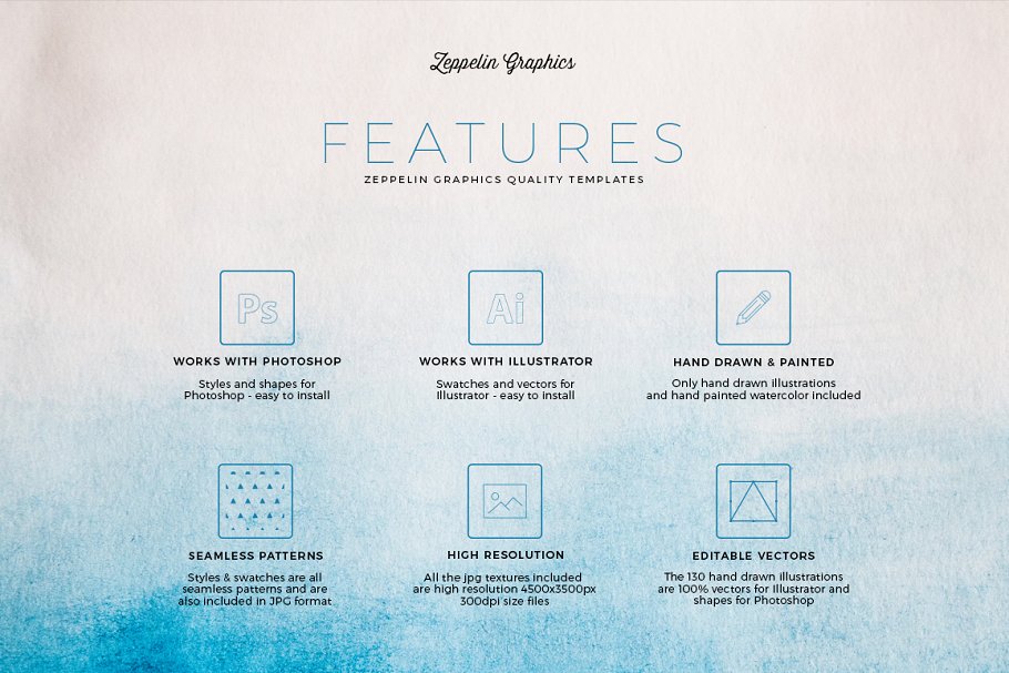 精选水彩设计素材合集[3.86GB] Artsy Watercolor Designer Toolkit插图(19)