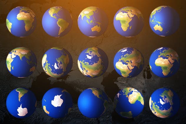 高品质的3D地球渲染插画 3D Earth Render Without Clouds插图(2)