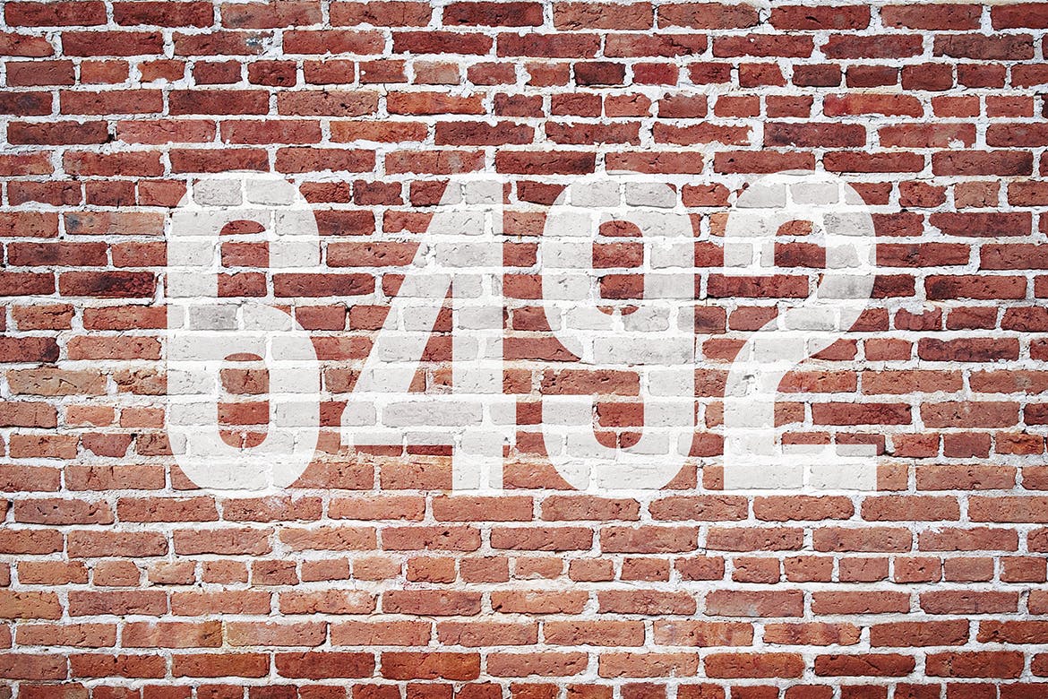 红墙砖背景刷墙文字/Logo预览样机模板 Red Wallbrick Mockup插图(1)