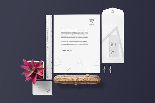 高品质企业品牌办公用品套装样机 Stationery Mockup Scenes插图(9)
