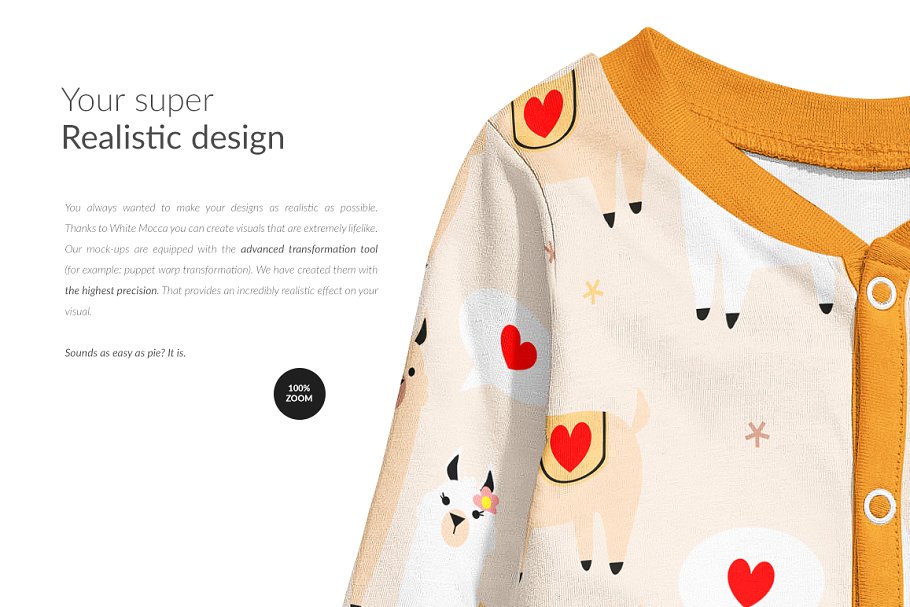 可爱家居连体睡衣服装样机模板插图(5)