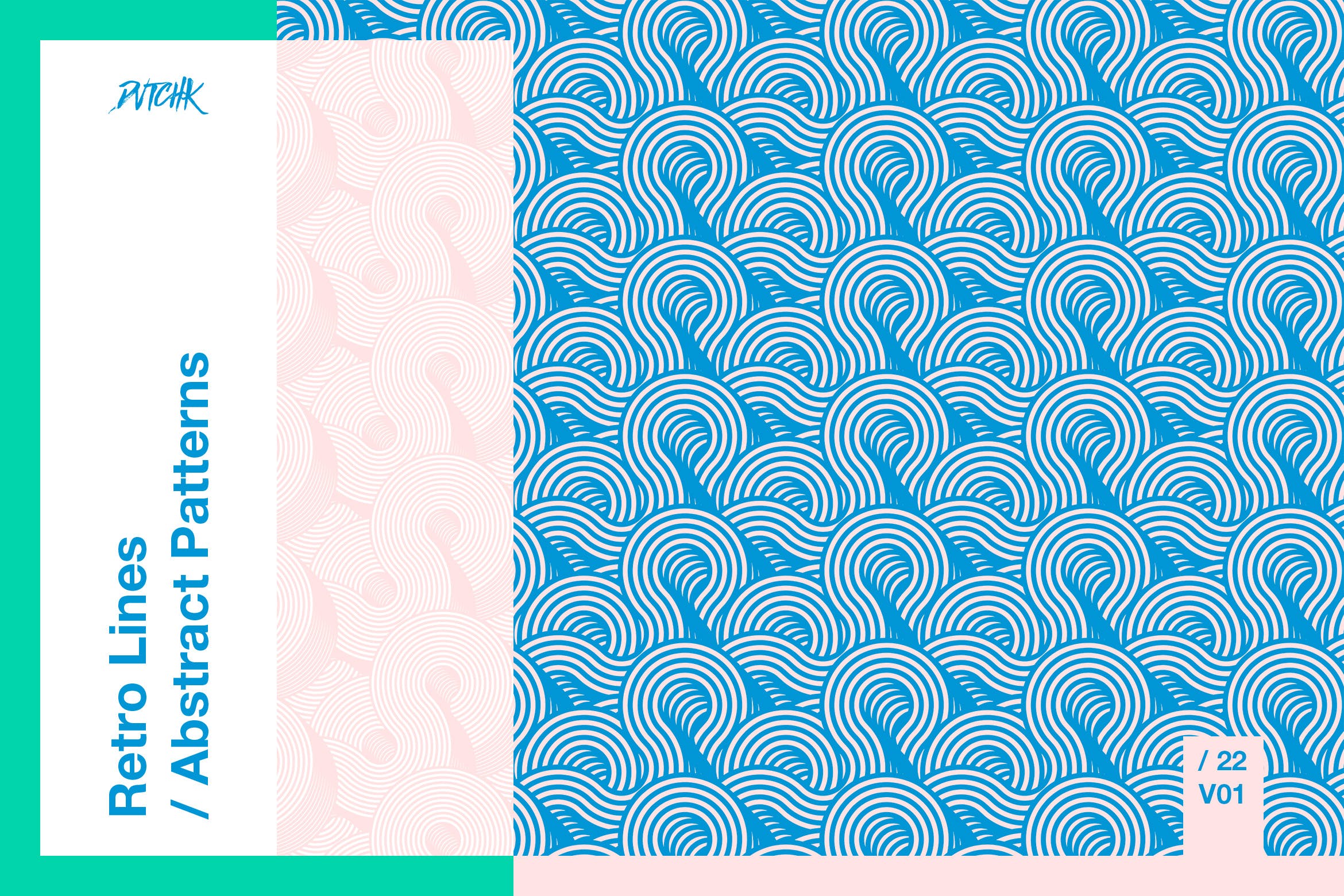 复古线条/抽象图案/波纹矢量背景素材v01 Retro Lines / Abstract Patterns / V01插图