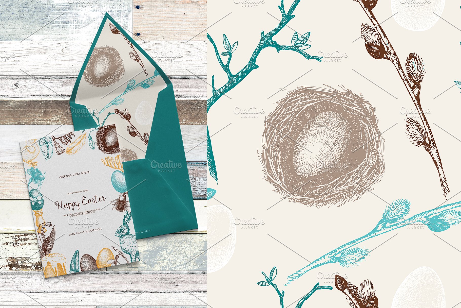 复活节和春天插画元素集 Easter & Spring Illustrations Set插图(8)