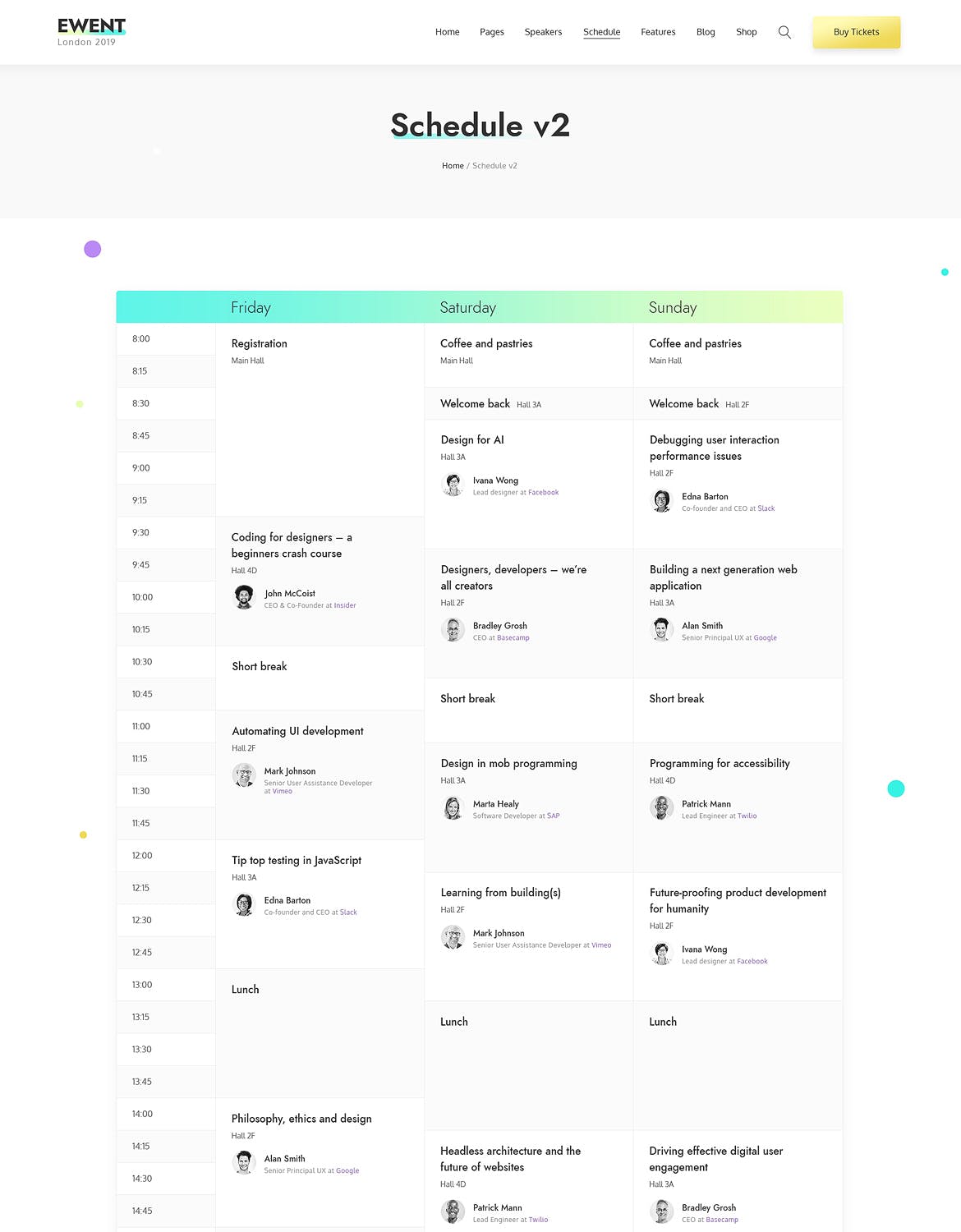 活动和会议网站设计PSD模板 Ewent – Event & Conference PSD Template插图(6)