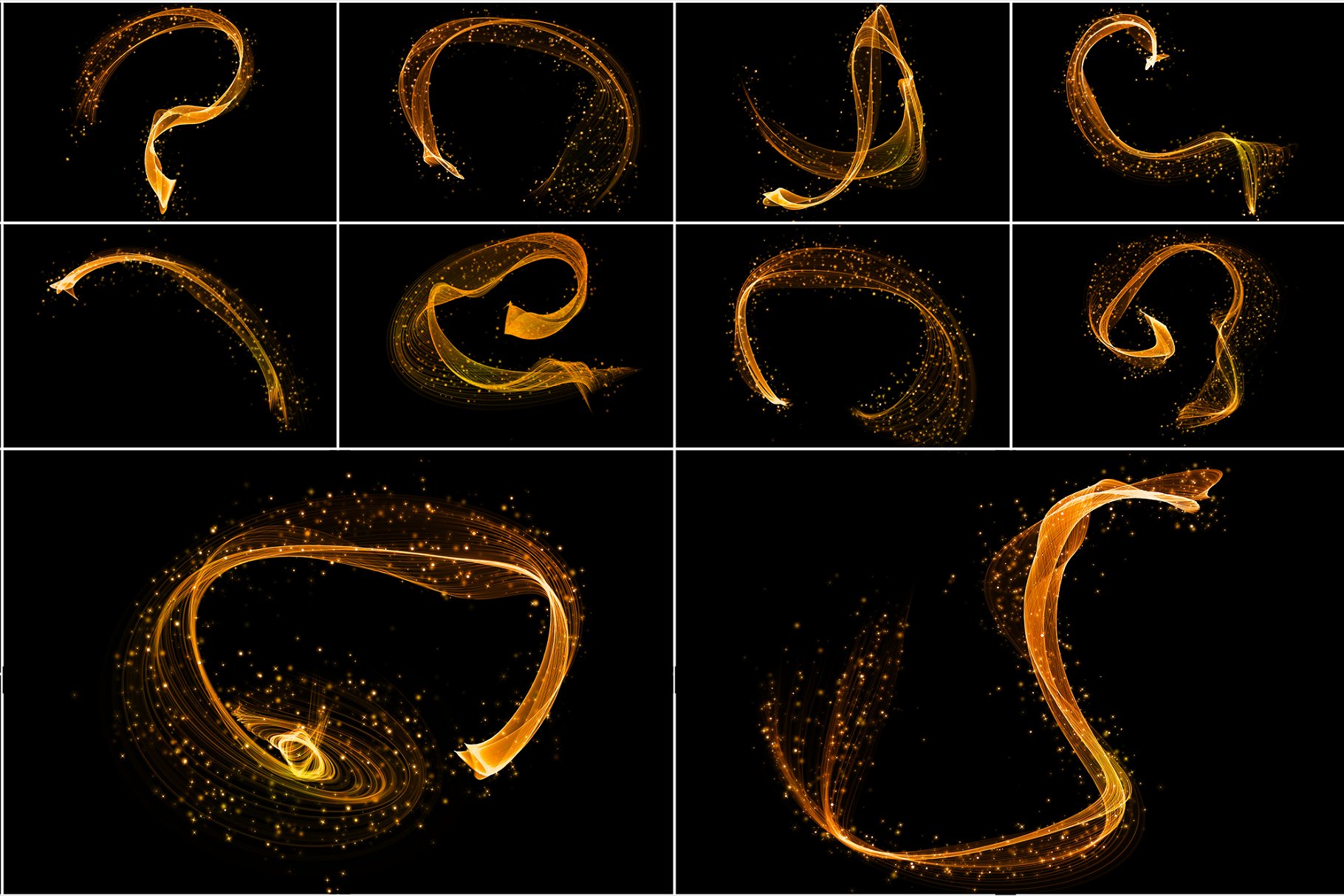 8K梦幻彩带叠层背景 8K Fairytale Dust Overlays插图(2)