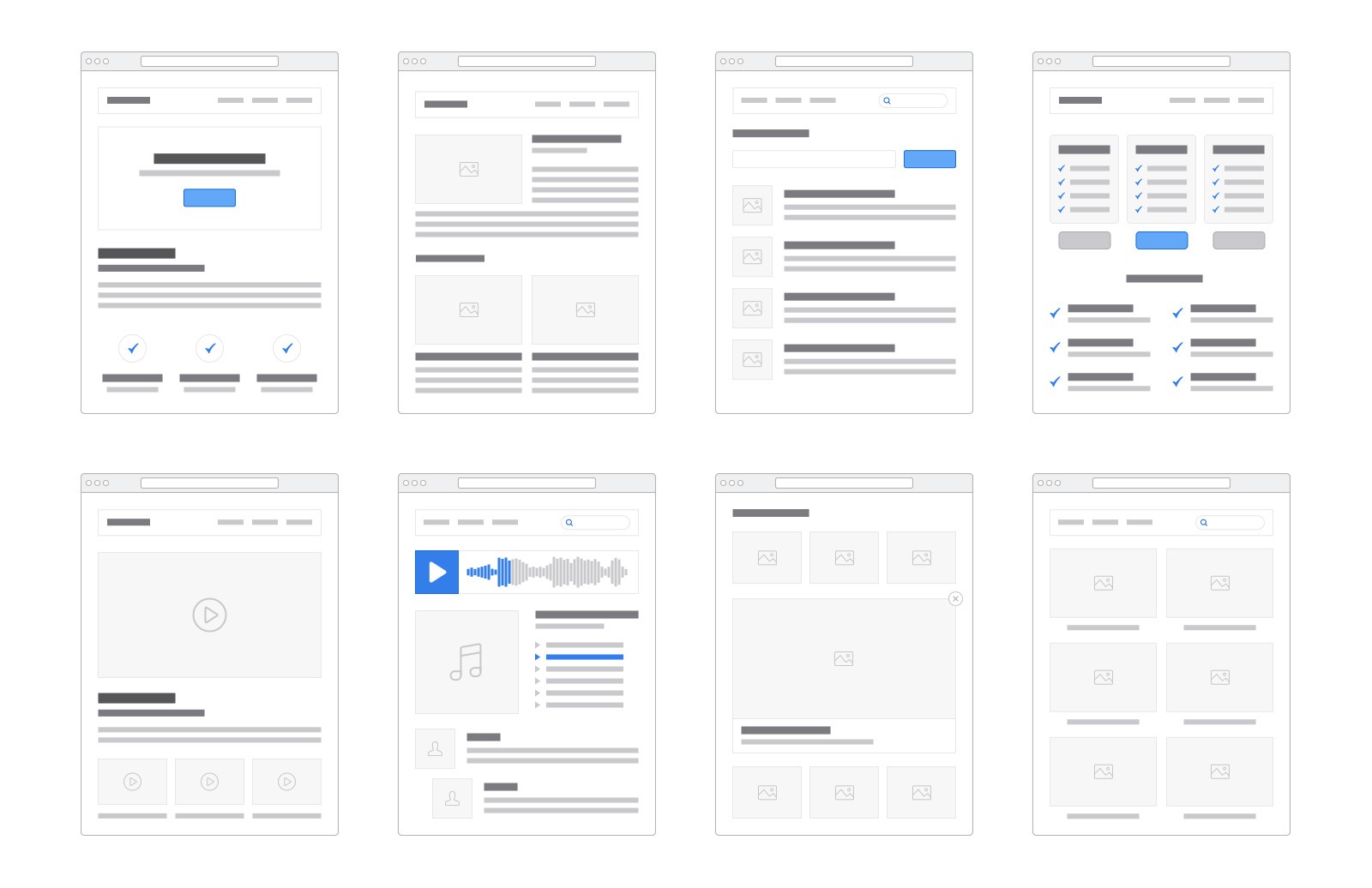 网页设计必备线框图 UI 套件 Microframes: Card-based Wireframing Kit插图(1)
