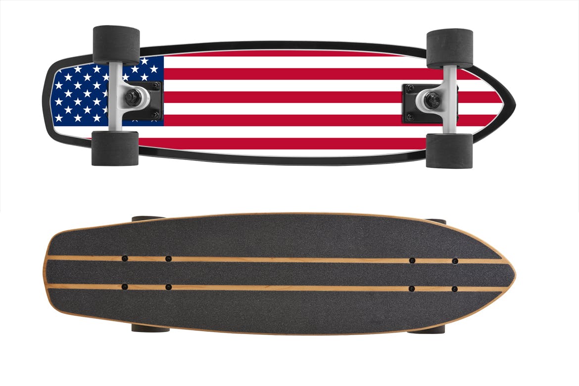 滑板外观设计俯视图&底部图样机模板 Skate_Board_Mockup插图(6)