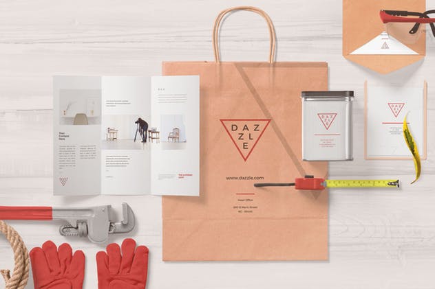 办公文具纸袋场景企业品牌展示样机 Paper Bag Mockup Scenes插图(3)