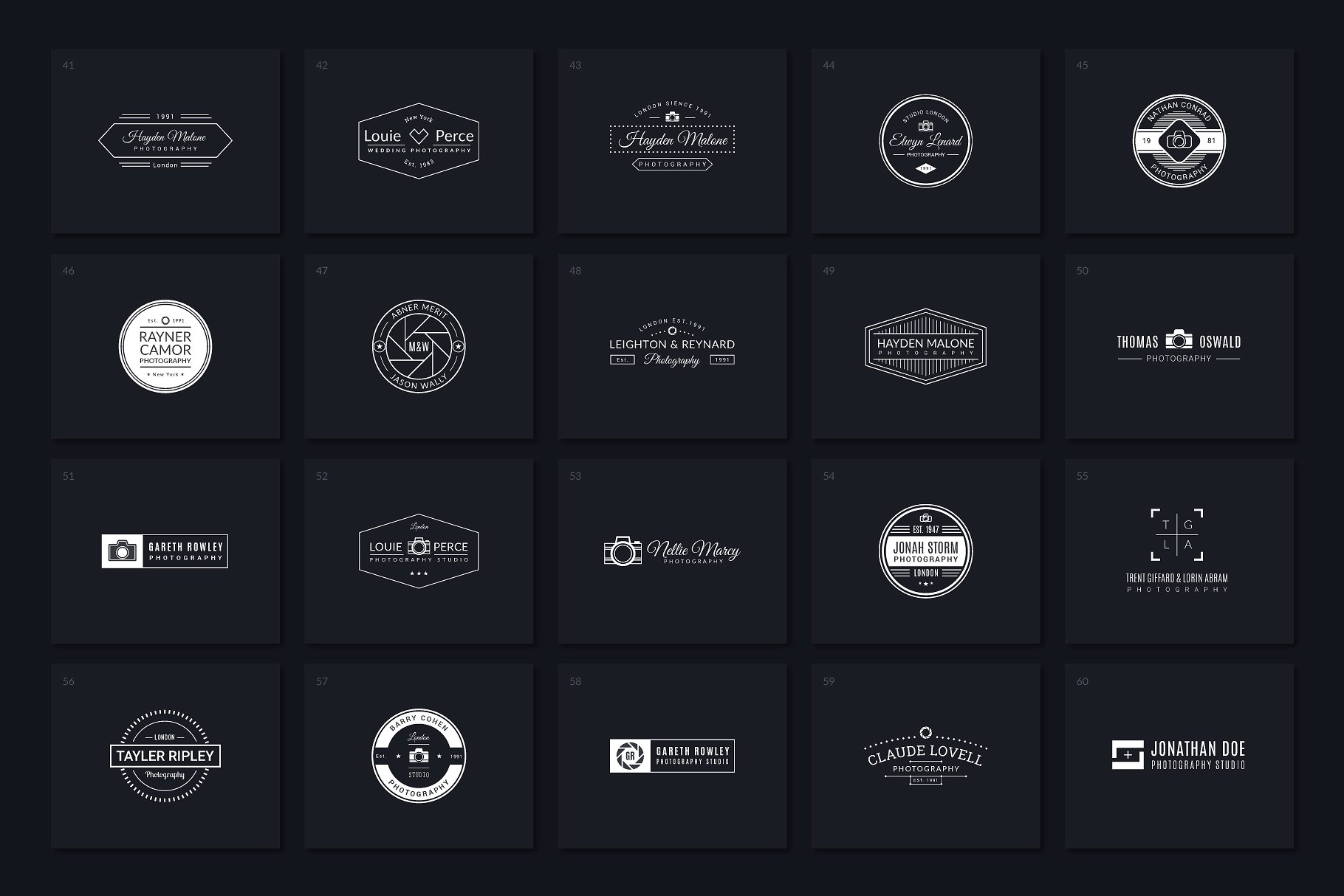 40款多用途摄影影楼Logo模板V.2 40 Photography Logos Vol. 2插图(1)