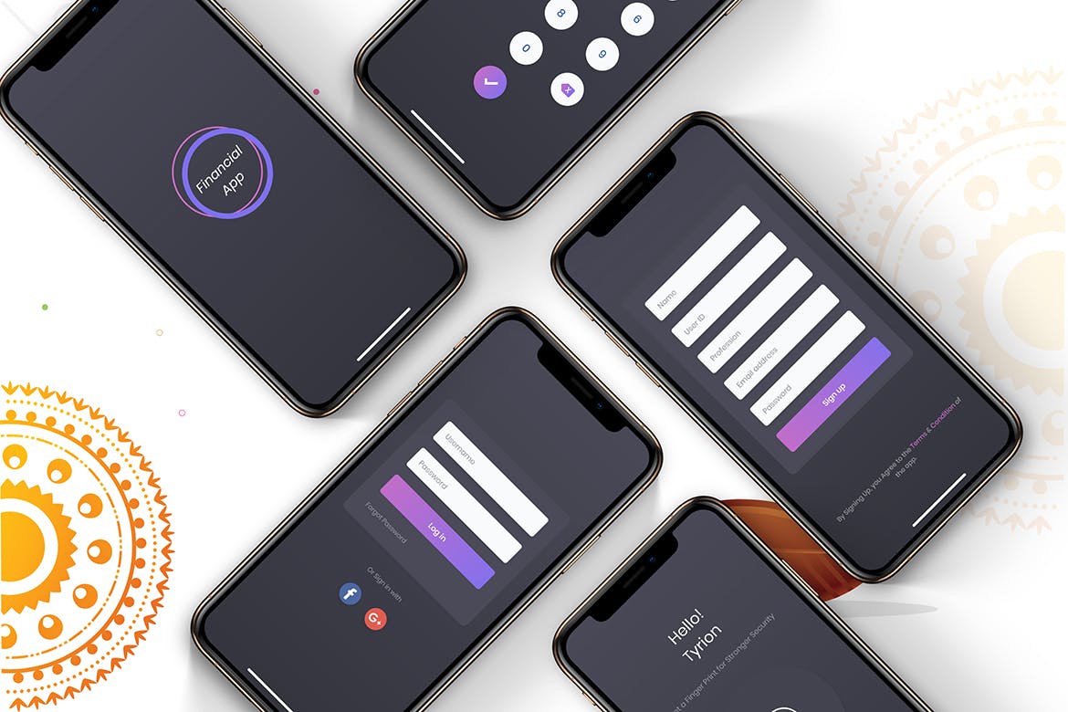 金融APP应用程序UI设计界面模板 Financial App UI Mobile Kit – H插图(1)