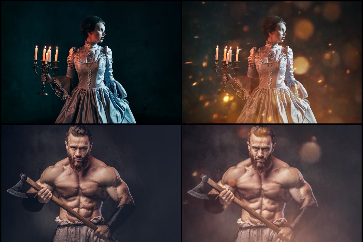 加热火光粒子散景照片叠层背景素材下载插图(3)