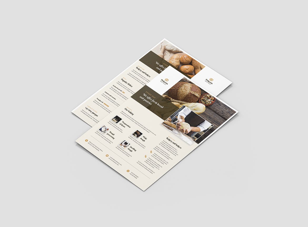 5合1面包店折页宣传单设计模板合集 Bakery – Brochures Bundle Print Templates 5 in 1插图(13)