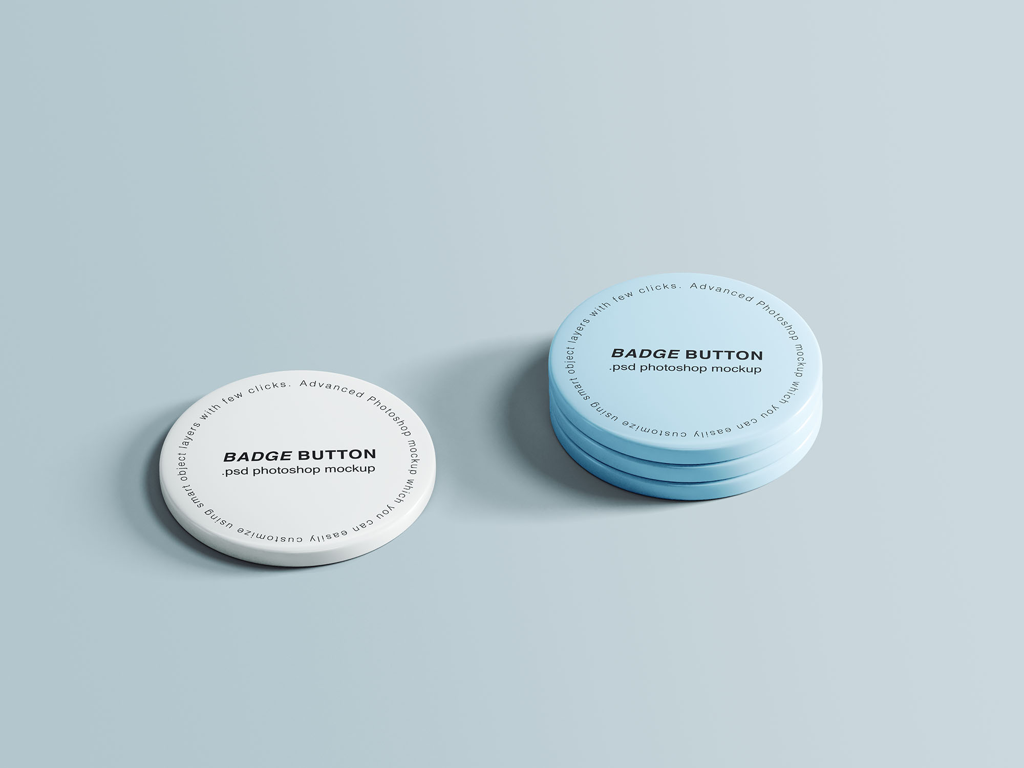 别针按钮图案设计展示素材库精选模板 Pin Buttons Mockup插图