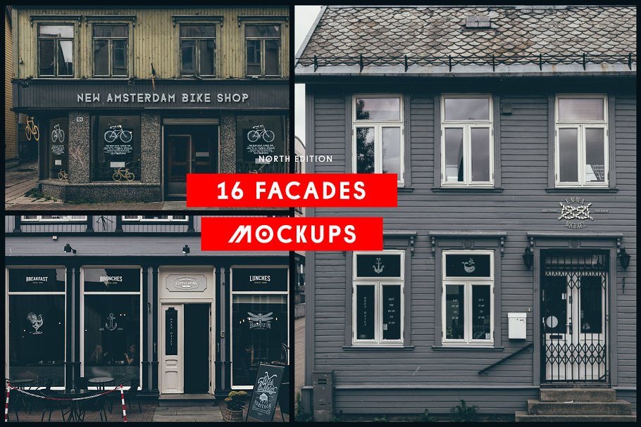 超级店招样机模板合集 Signs&Facades Mockups North Edition插图(1)