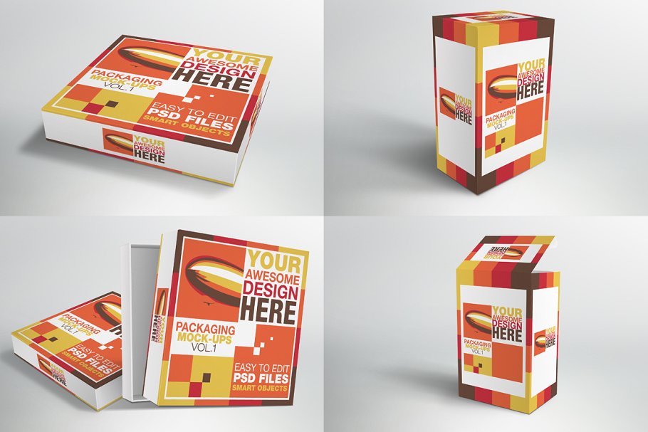 包装盒样机模板 Packaging Mock-ups插图(1)