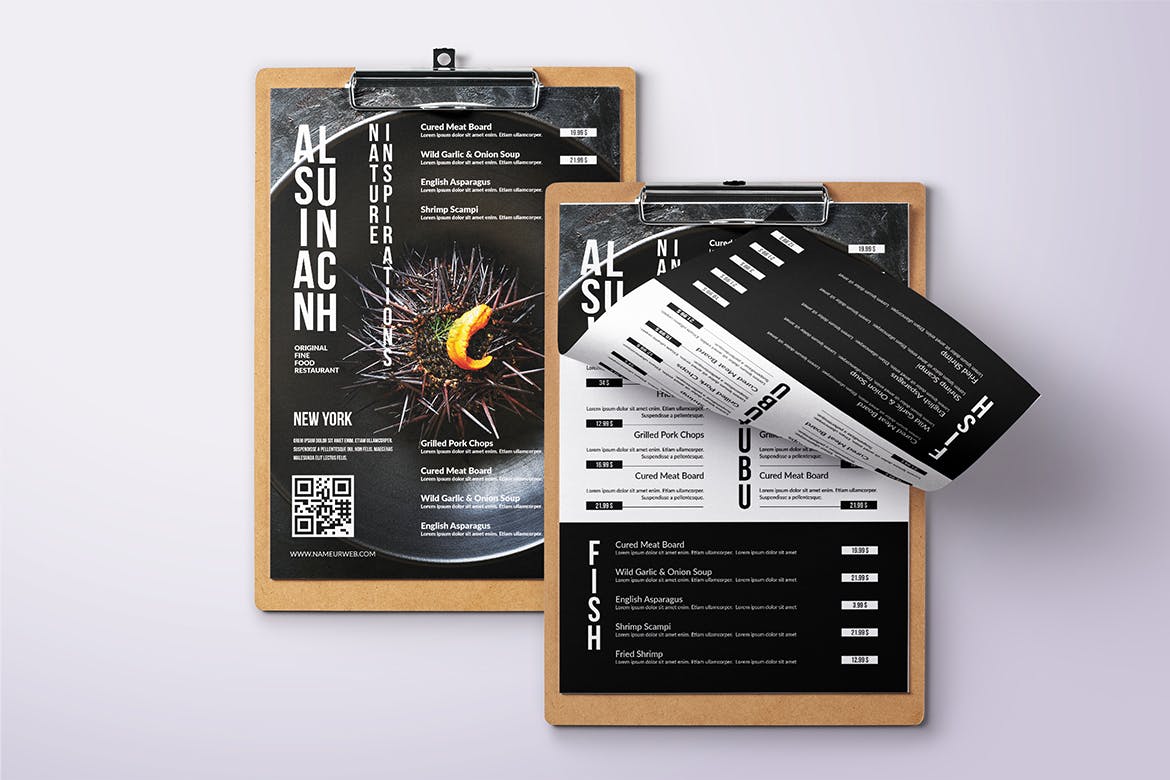 亚洲美食餐馆菜单设计模板合集 Asian Cuisine Elegant Food Menu Bundle插图(11)